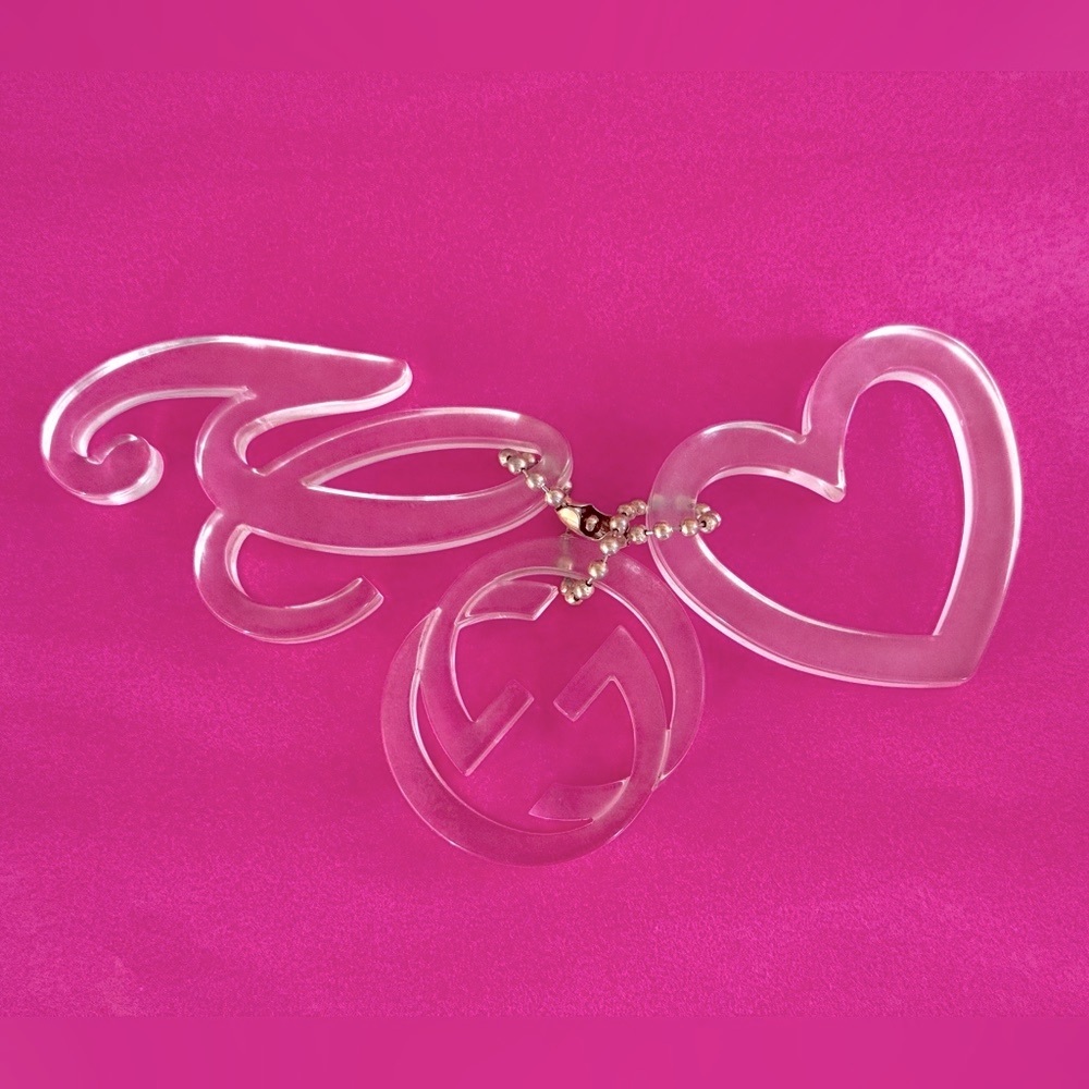 Gucci Logo Heart Bag Charm / Keychain